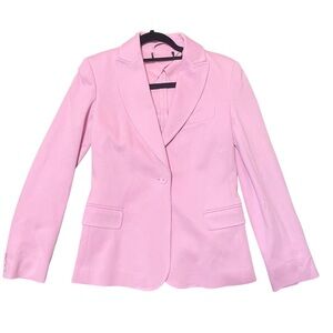 Max Mara Cotton Bland Natural Stretch Pink Tailored Blazer Size S Office